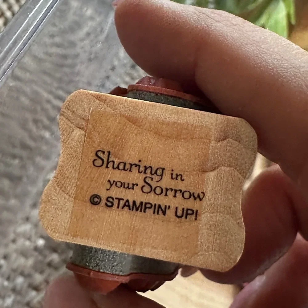 Stampin Up Thoughts & Prayers Wood Mount Rubber Stamp Set Sympathy Floral 8pcEUC
